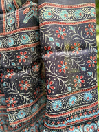 Modal Silk Ajrakh Stole - Navy Blue