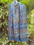 Modal Silk Ajrakh Stole - Blue