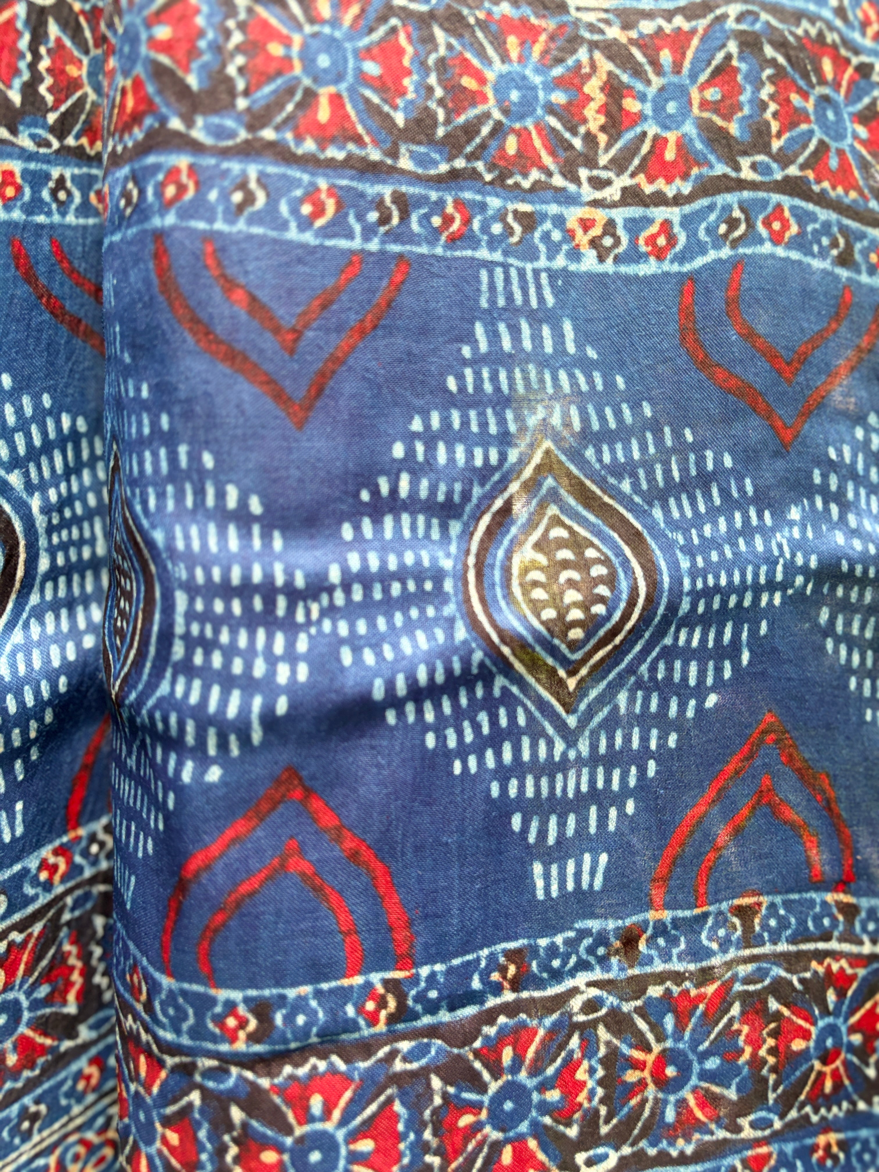 Modal Silk Ajrakh Stole - Blue