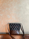 Leather Basket Sling - Black Ikat