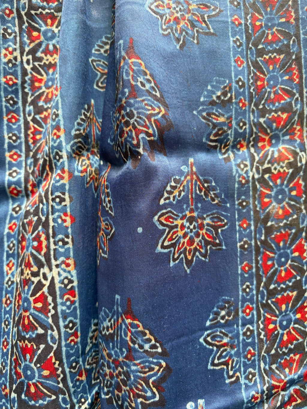 Modal Silk Ajrakh Stole - Blue