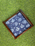 Wooden Tray - Medium - Blue Floral