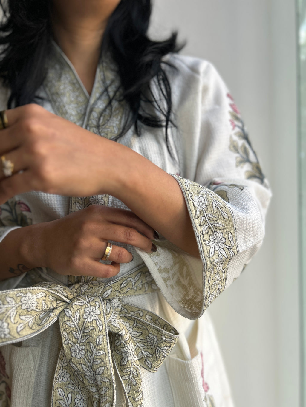 Waffle Bathrobe - Blue
