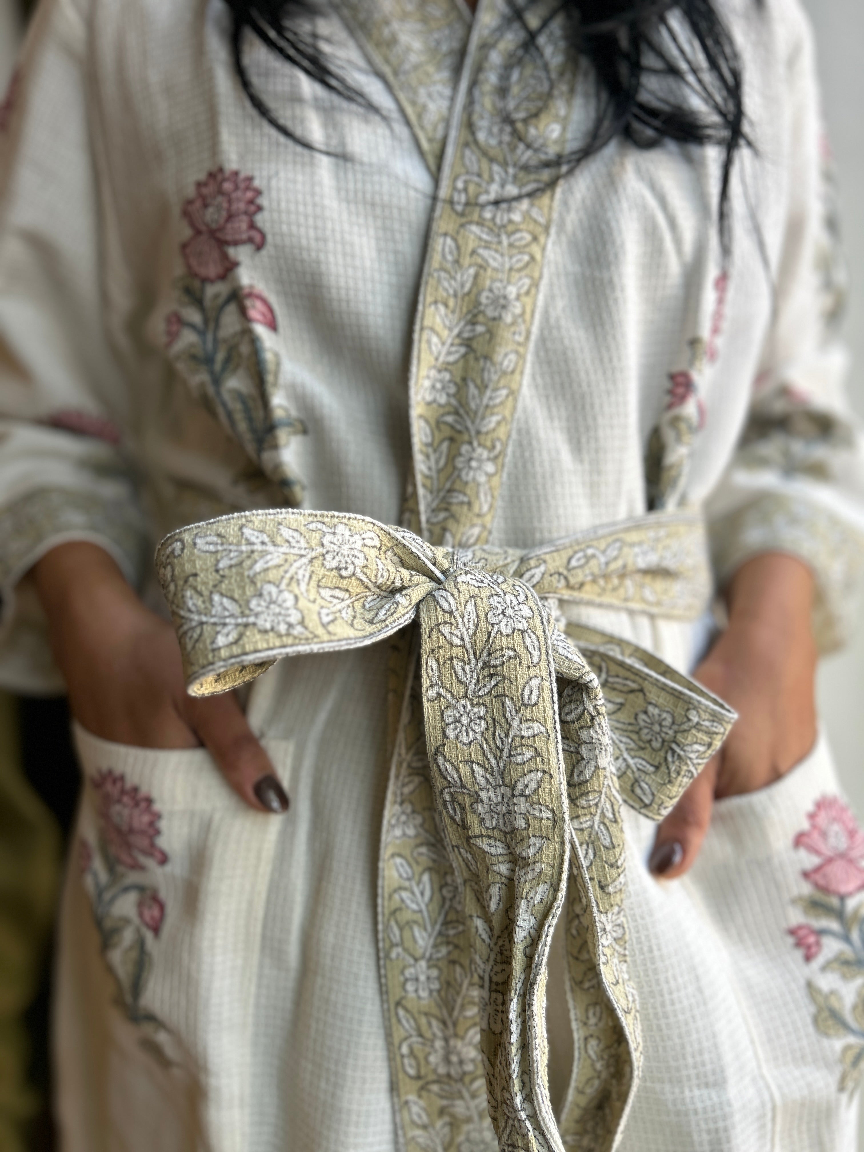 Waffle Bathrobe - Blue