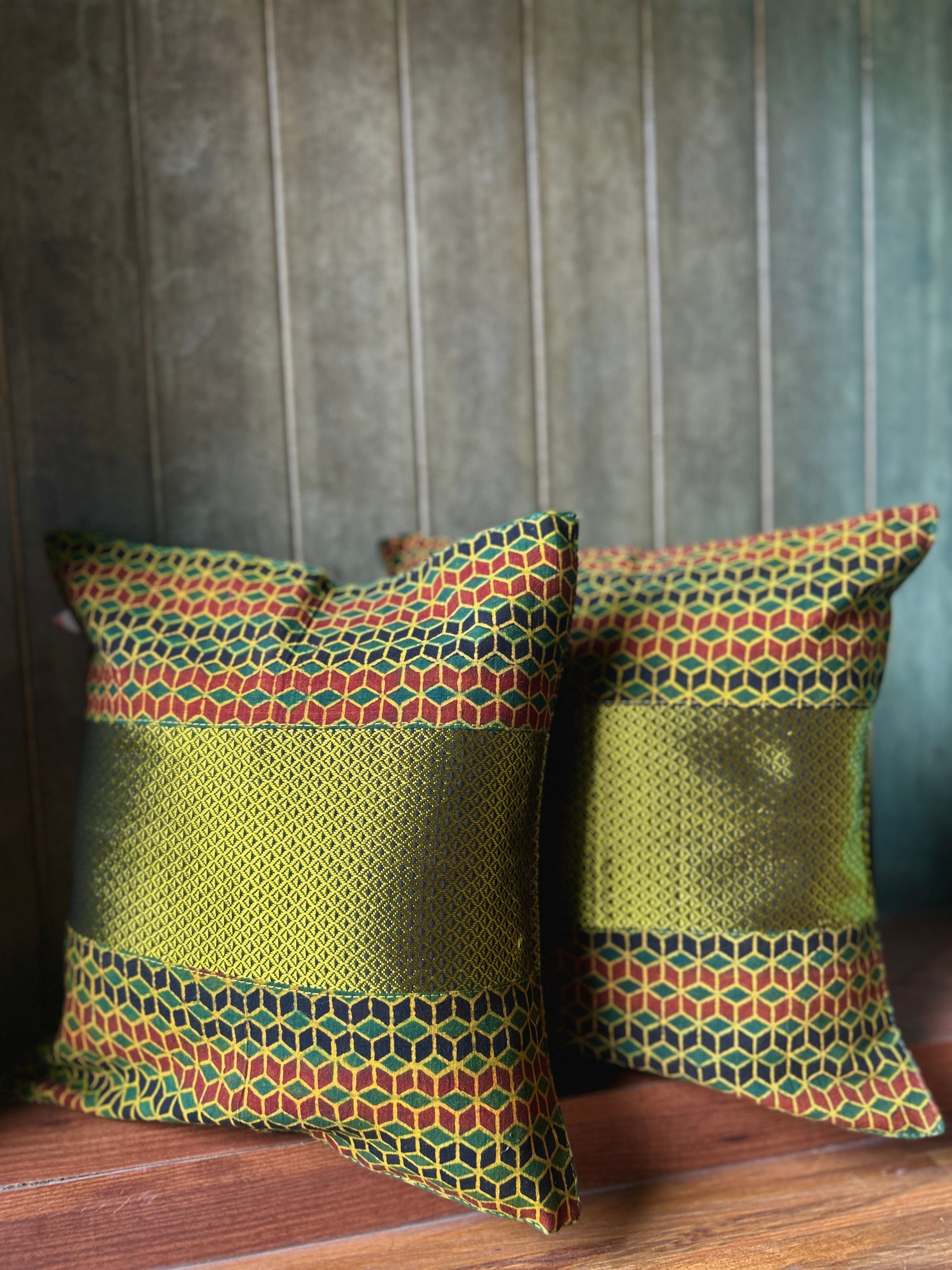 Fusion  Cushion Cover - Green + Green