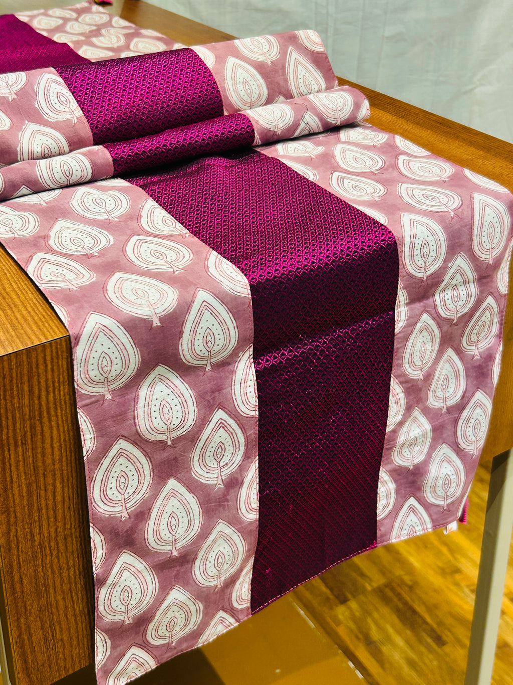 Falling Table Runner - Pink + Pink Khun