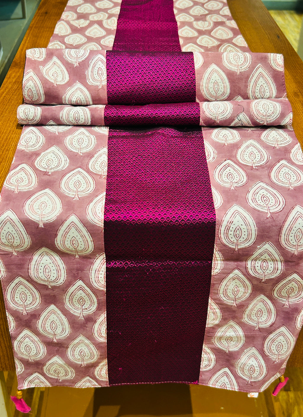 Falling Table Runner - Pink + Pink Khun