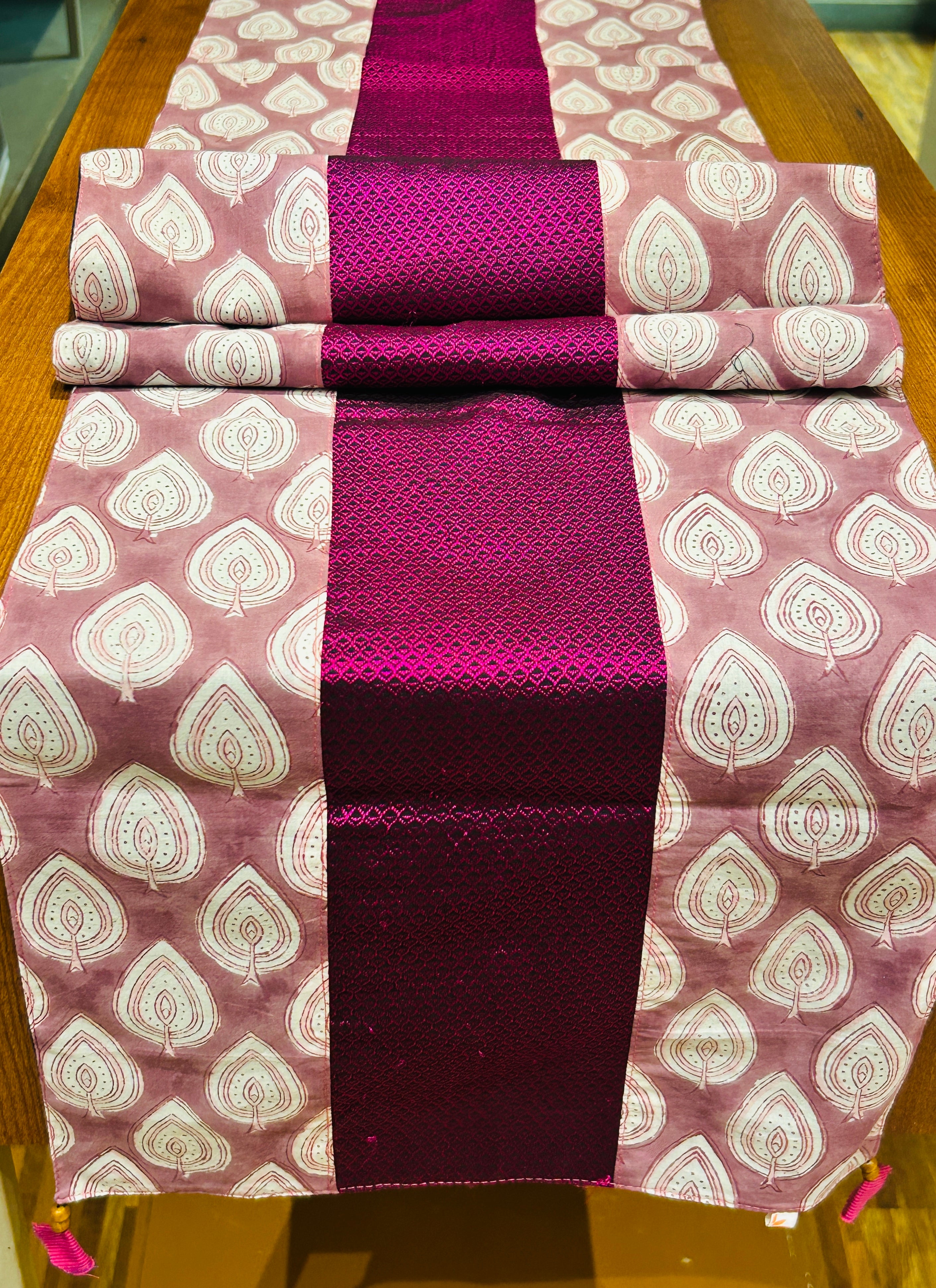 Falling Table Runner - Pink + Pink Khun