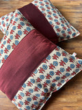 Cushion Cover - White + Maroon Khun
