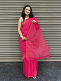 Pink Cotton Silk Saree with Sequin Work - Pink