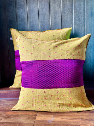 Cushion Cover - Yellow + Pink Khun