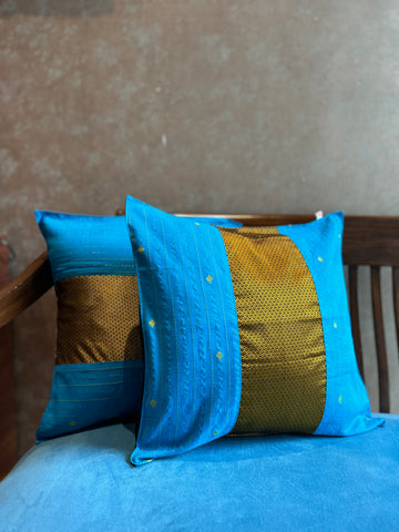 Cushion Cover - Blue + Yellow Khun