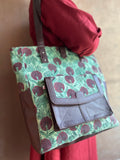 Leather Tote Bag - Pista Green