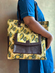Leather Tote Bag - Yellow