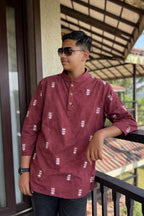 Men's Short Kurta - Purple