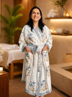 Waffle Bathrobe - Blue
