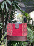 Leather 2 Compartment Bag - Red