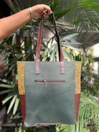 Leather Tote Bag - Green