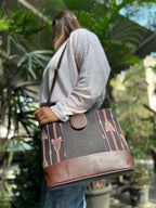 Leather 2 Compartment Bag - Black