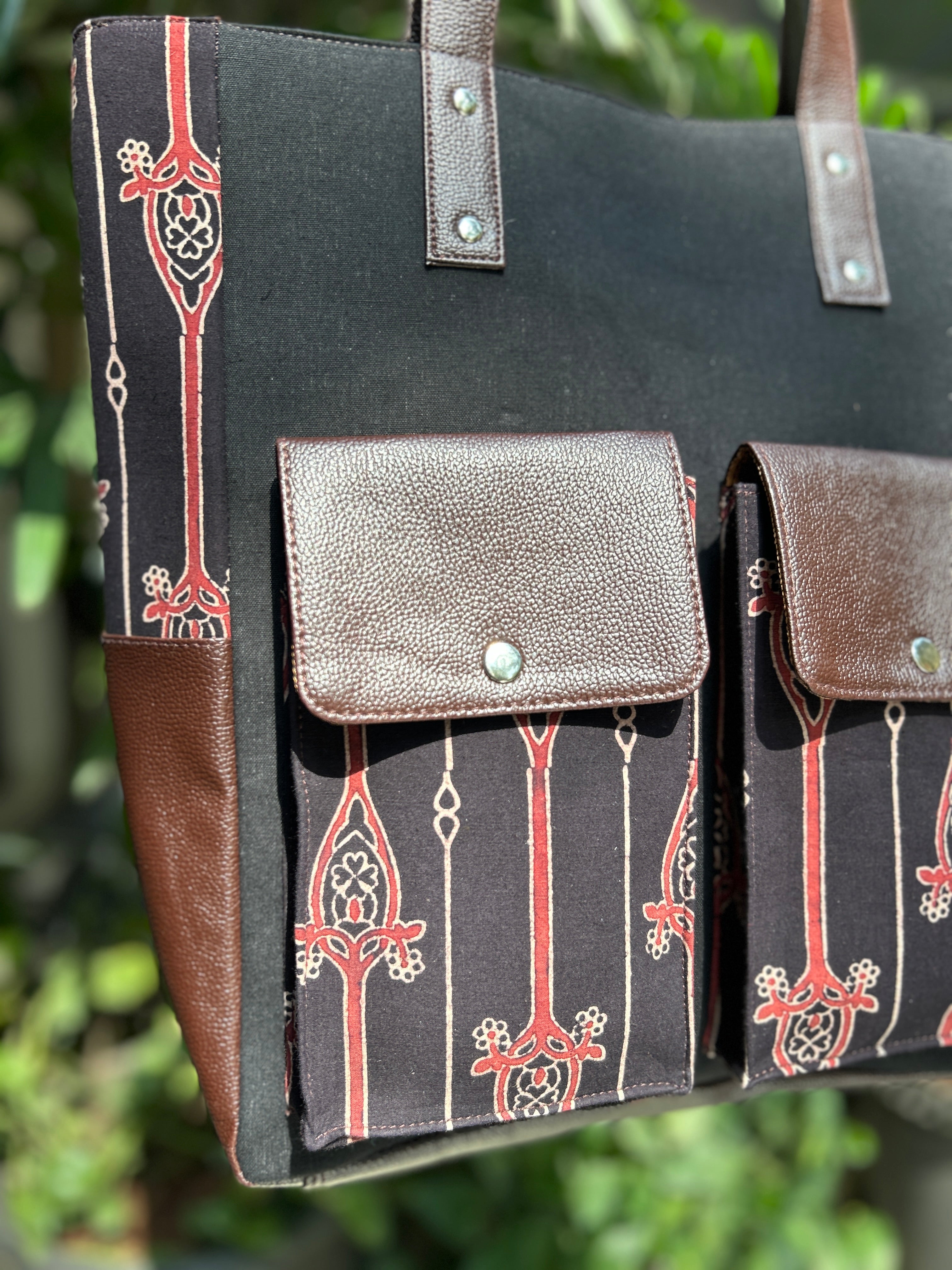 Leather Tote Bag - Black