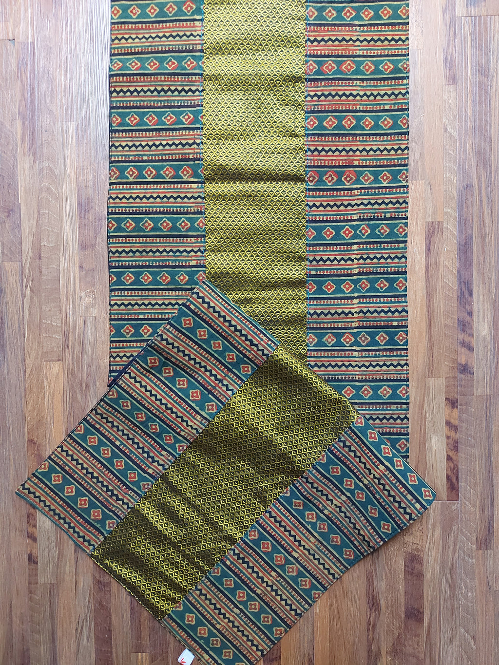 Table Mat & Table Runner Set - Green + Yellow Khun