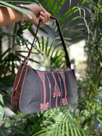 Leather Baguette Bag - Black