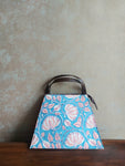 Leather Triangle Baguette - Blue Floral