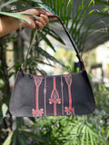 Leather Baguette Bag - Black