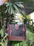 Leather 2 Compartment Bag - Black