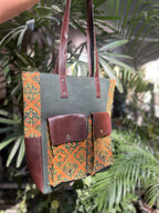 Leather Tote Bag - Green