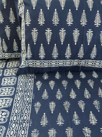 Indigo Double Bedsheet - Tree Butti
