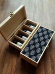 Wooden Box with Compartments - Black Butti