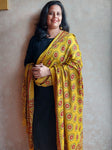 Modal Silk Ajrakh Dupatta - Yellow
