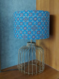 Table Lamp with Metal Base - Blue Red Ajrakh