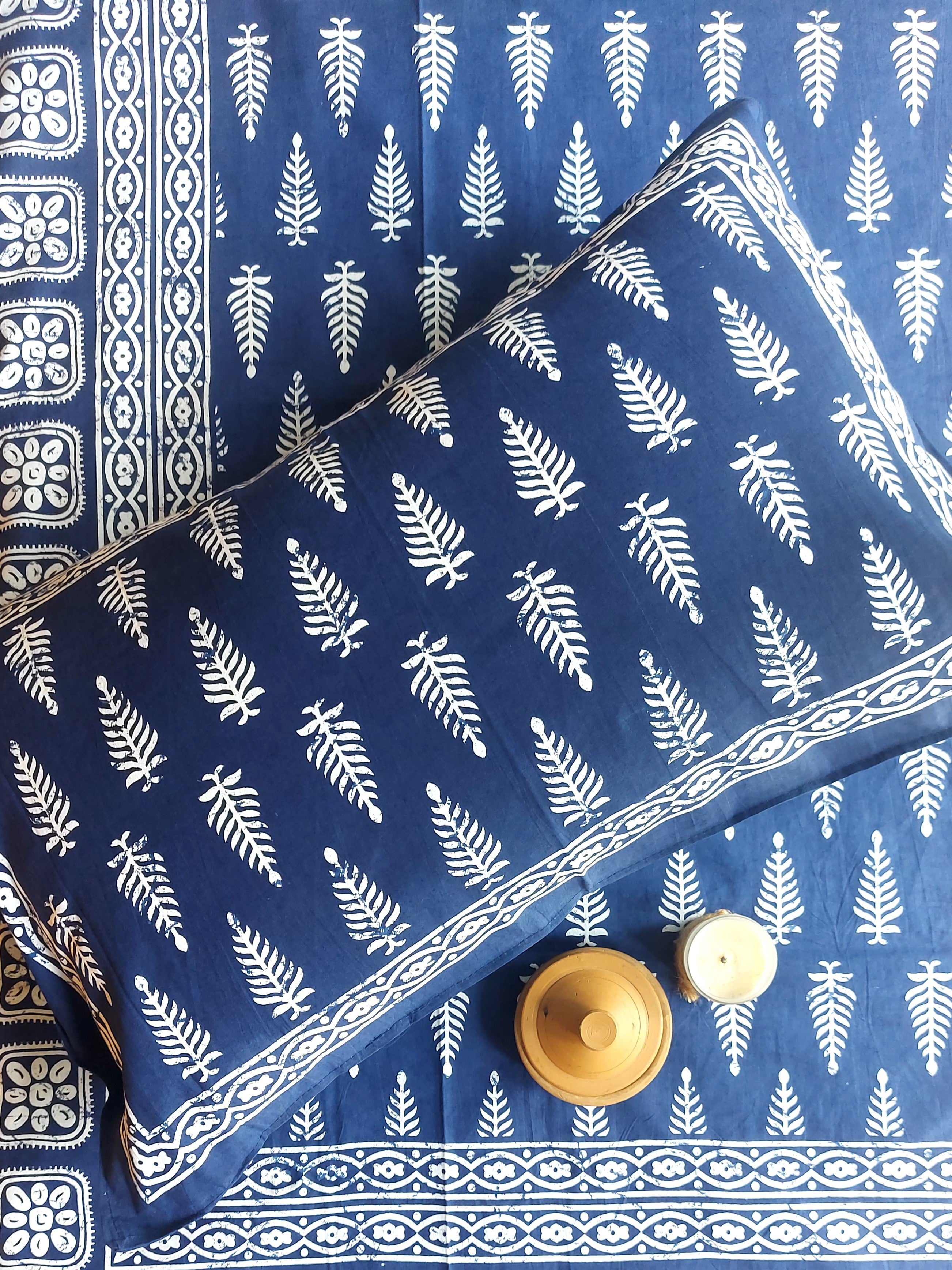 Indigo Double Bedsheet - Tree Butti