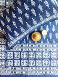 Indigo Double Bedsheet - Tree Butti