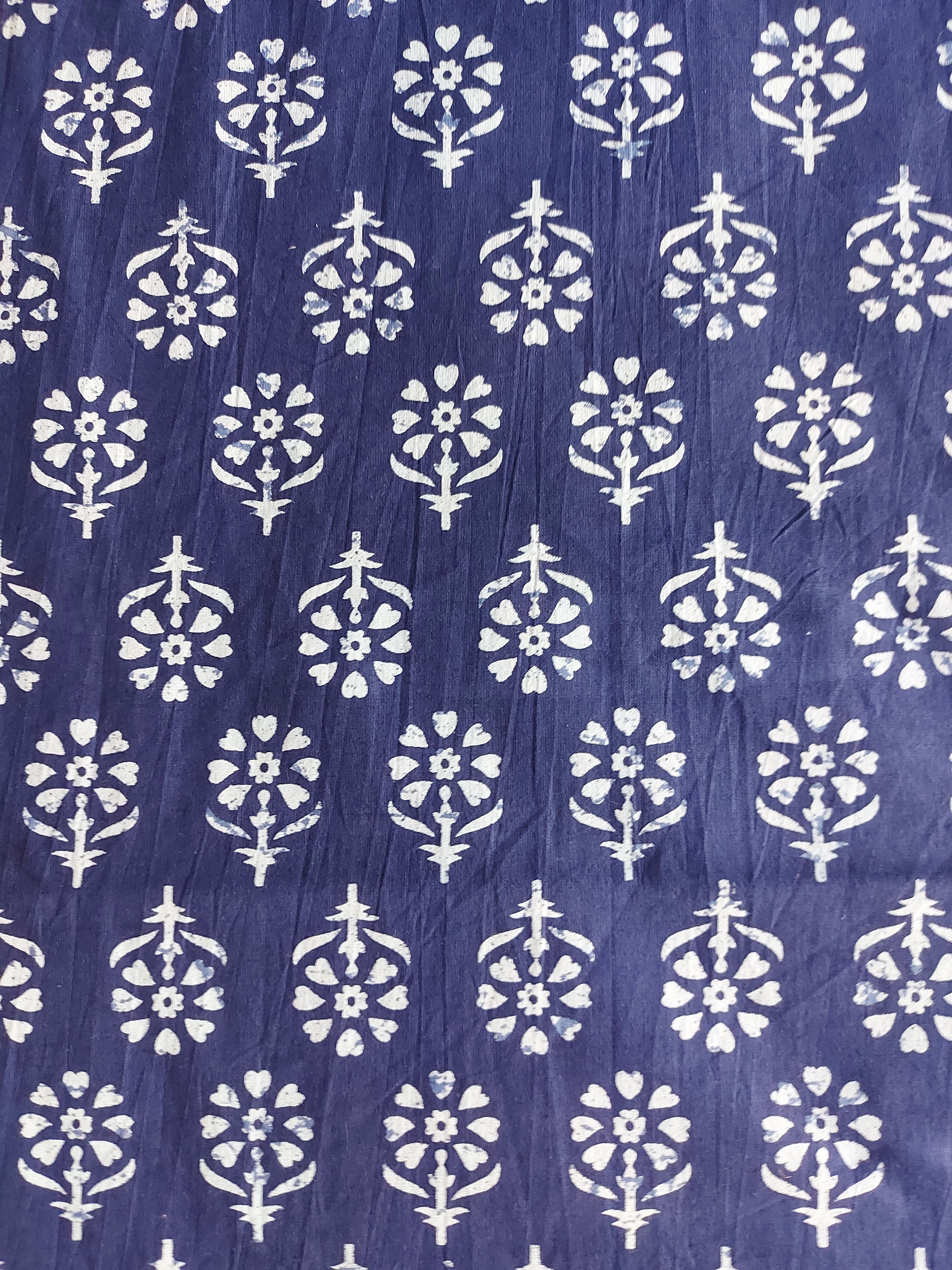 Indigo Double Bedsheet - Flower Butti