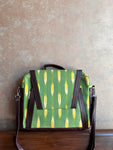 Quirky Laptop Bag - Green Ikat