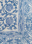 Sanganeri Double Bedsheet - Blue Floral